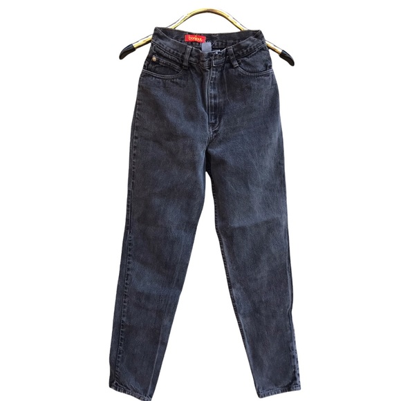 Vintage 90’s Bonjour High waisted mom jeans straight stonewashed charcoal black - Picture 5 of 9
